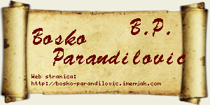 Boško Parandilović vizit kartica